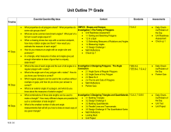 Grade 7 Math Unit Outline