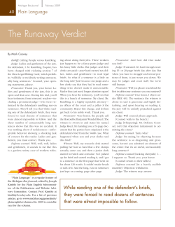The Runaway Verdict - State Bar of Michigan