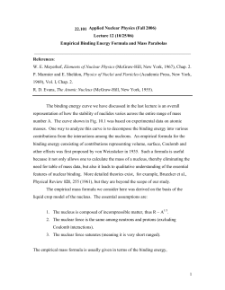 22.101 Applied Nuclear Physics (Fall 2006) Lecture 12
