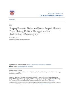 Staging Power in Tudor and Stuart English History Plays: History