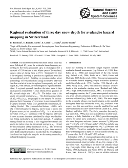 Regional evaluation of three day snow depth for avalanche hazard