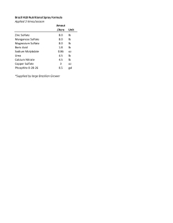 Brazil HLB Nutritional Spray Formula Applied 3 times/season Amout