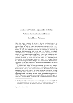 Auspicious Days in the Japanese Stock Market. Predictions