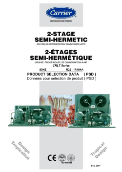 PRODUCT SELECTION DATA ( PSD ) Donn&eacute;es pour selection de