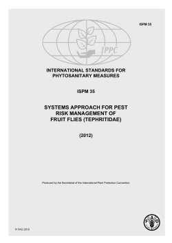 systems approach for pest risk management of fruit flies (tephritidae)