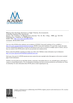 Making Fast Strategic Decisions in High-Velocity