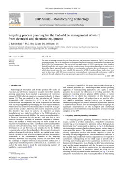 Recycling process planning for the End-of-Life