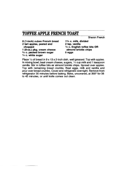 8 (1-lnch) cubes French bread 13/4 c. milk, divided 2 tart apples