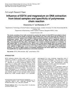 Influence of EDTA and magnesium on DNA extraction from blood