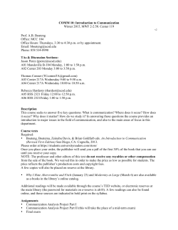 Syllabus WI15 - Thomas Conner