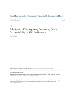 Admission of Wrongdoing: Increasing Public