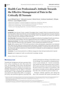 Health Care Professional`s Attitude Towards the Effective