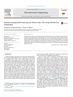 Inverted nanopyramid texturing for silicon solar