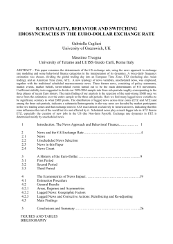 rationality, behavior and switching idiosyncracies in the euro