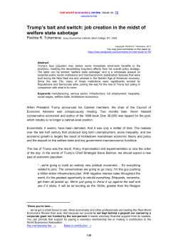 job creation in the midst of welfare state sabotage