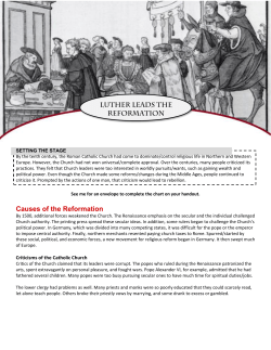 Luther leads the reformation