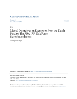 The ABA-IRR Task Force Recommendations