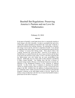 Baseball Bat Regulations: Preserving America`s Pastime and our