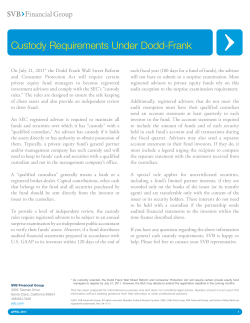 Custody Requirements Under Dodd-Frank