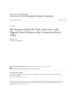 My Summer Under the Tents: Interviews with Migrant Farm Workers
