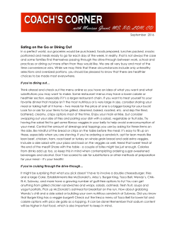 Eating on the Go or Dining Out - Center Grove Community School