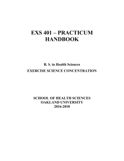 exs 401 &ndash; practicum handbook