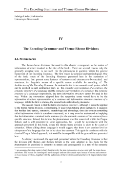 The Encoding Grammar and Theme-Rheme Divisions