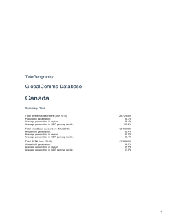 Canada - TeleGeography