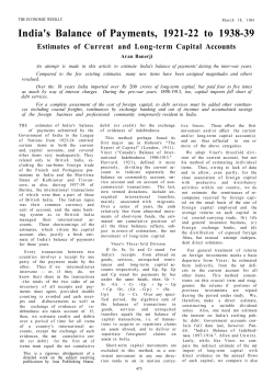 India`s Balance of Payments, 1921-22 to 1938-39