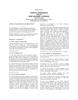 CODE OF ORDINANCES City of NEW ORLEANS, LOUISIANA