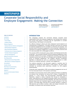 Corporate Social Responsibility and Employee