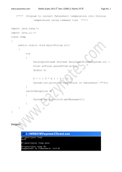 Program to convert Fahrenheit temperature into Celsius