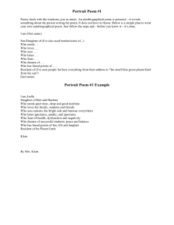 Portrait Poem #1 Portrait Poem #1 Example
