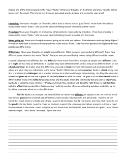 Choose one of the themes based on the movie &ldquo;Radio.&rdquo; Write your
