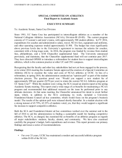 SPECIAL COMMITTEE ON ATHLETICS Final Report to Academic