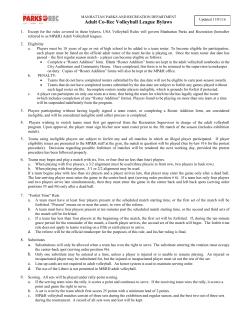 Rules - Manhattan Parks and Rec, KS