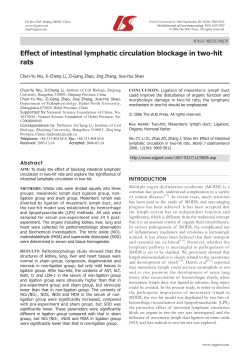 Effect of intestinal lymphatic circulation blockage in two