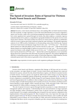 Rates of Spread for Thirteen Exotic Forest Insects and Diseases