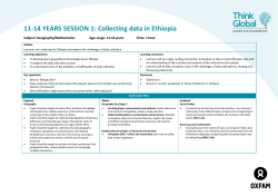 11-14 YEARS SESSION 1: Collecting data in Ethiopia