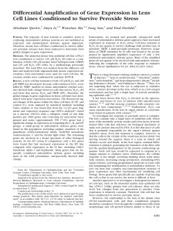 Differential Amplification of Gene Expression in Lens Cell Lines
