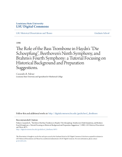 The Role of the Bass Trombone in Haydn`s "Die Schoepfung