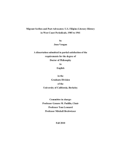 Migrant Scribes and Poet-Advocates: U.S. Filipino Literary History in
