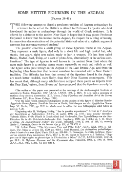 SOME HITTITE FIGURINES IN THE AEGEAN