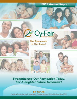2012 Annual Report - Cy-Fair Federal Credit Union