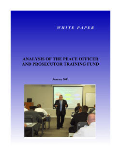 analysis of the peace officer and prosecutor training fund