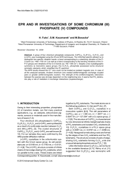EPR AND IR INVESTIGATIONS OF SOME CHROMIUM (III