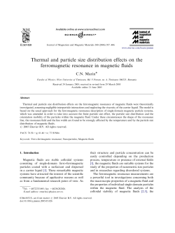 Thermal and particle size distribution effects on the ferromagnetic