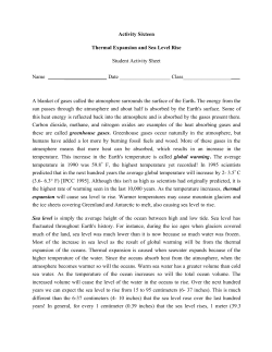 Activity Sixteen Thermal Expansion and Sea Level Rise Student