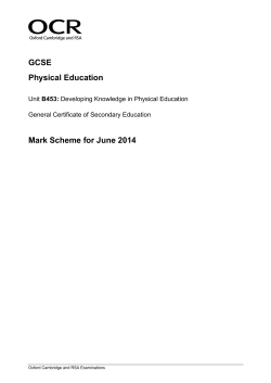 Mark scheme B453 Developing Knowledge in Physical