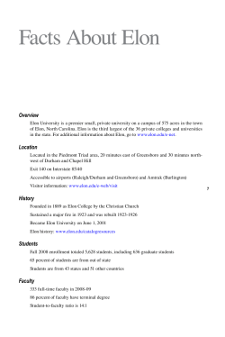 Facts About Elon - Elon University
